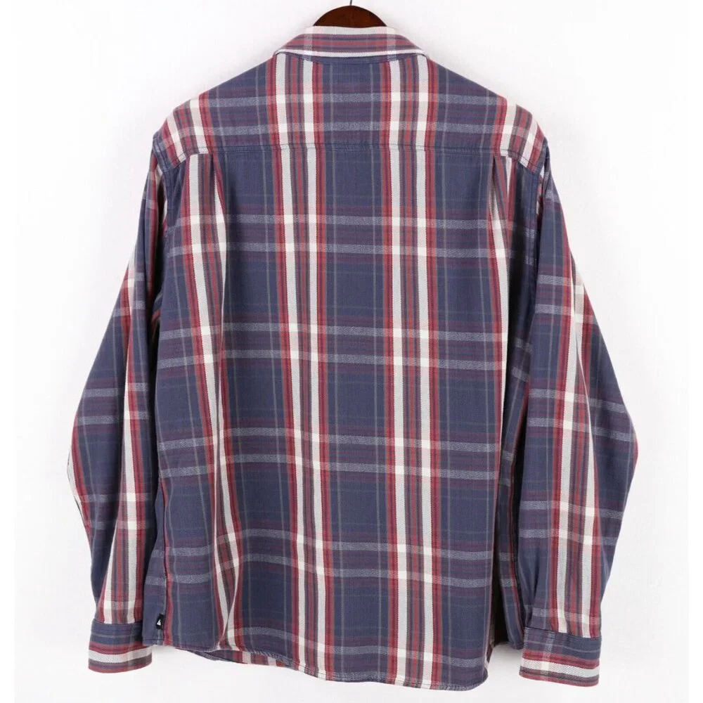 American Giant Button Front Shirt Mens XL Blue Red Plaid Long Sleeve Work USA - Picture 3 of 7